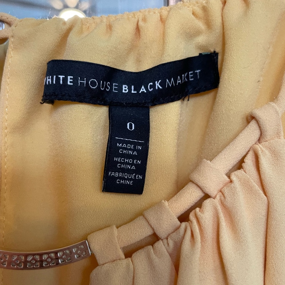 White House Black Market Yellow Halter Dress – Size 0 - Picture 4 of 7